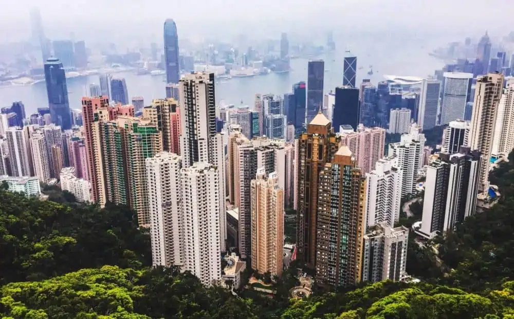 skyline von hongkong, 52 wochen bank tief watchlist