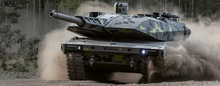 der waffen panzer panther kf51 von rheinmetall am fahren