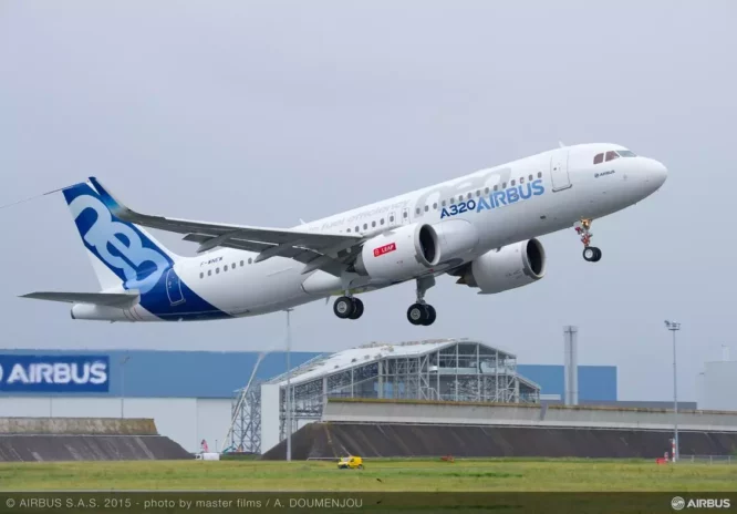 A320neo Take Off Flugzeug beim Start